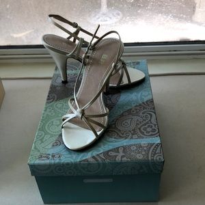 BP champagne dress sandals
